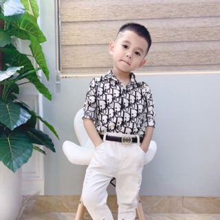 sơ mi dior cao cấp cho bé