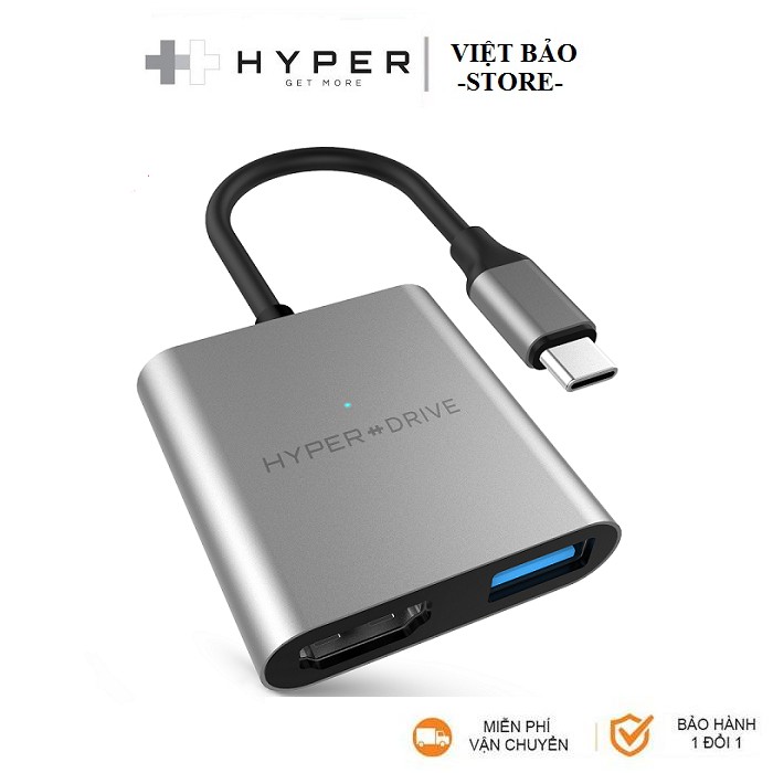 Cổng chuyển HyperDrive 4k HDMI 3-in-1 USB-C HUB cho Macbook, PC &amp; Devices - HD259A