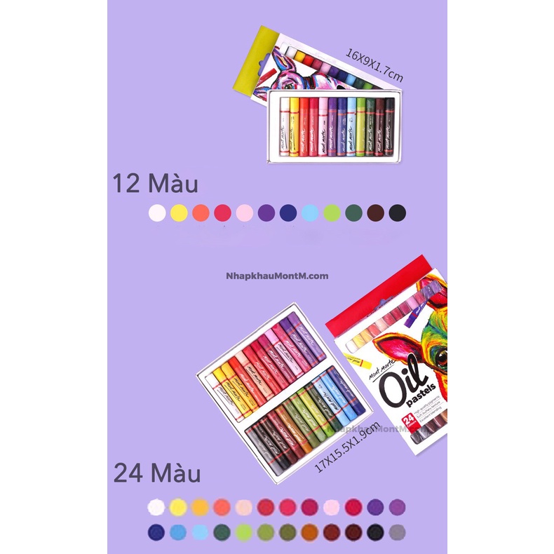 Màu sáp dầu cao cấp MONT MARTE của ÚC bộ 12/24 màu - Oil Pastels