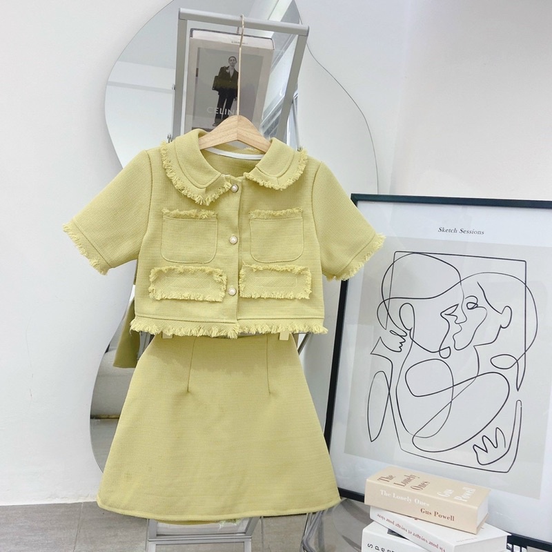 SET CROP BỐ DẠ VÀNG TƯA LAI + CHÂN VÁY