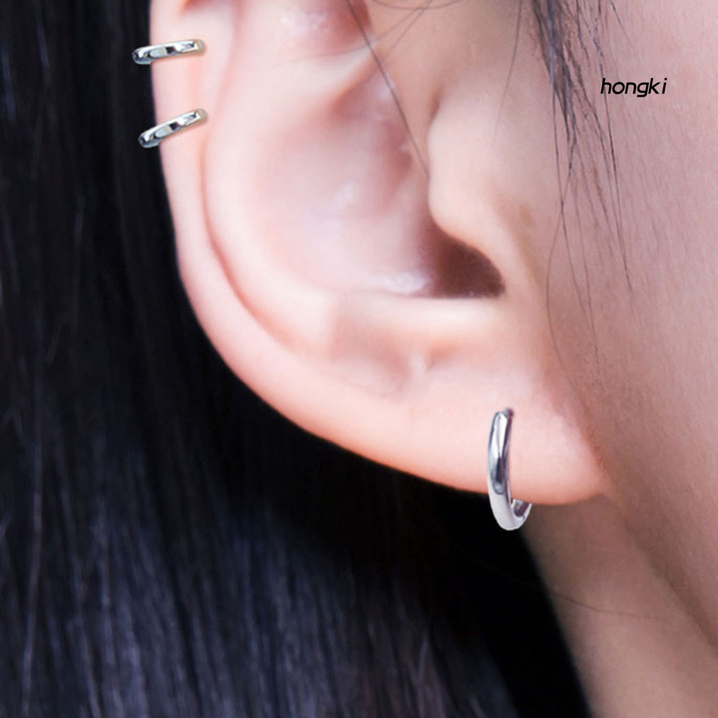 Bông tai dáng tròn đơn giản cho nam và nữ