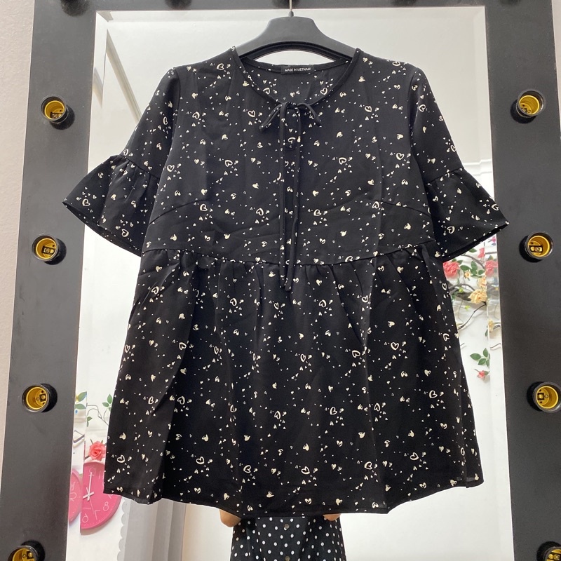 ÁO BẦU  Công SỞ ÁO BẦU SIÊU XINH DÁNG BABY DOLL CỔ THẮT NƠ THOẢI MÁI TỚI SINH