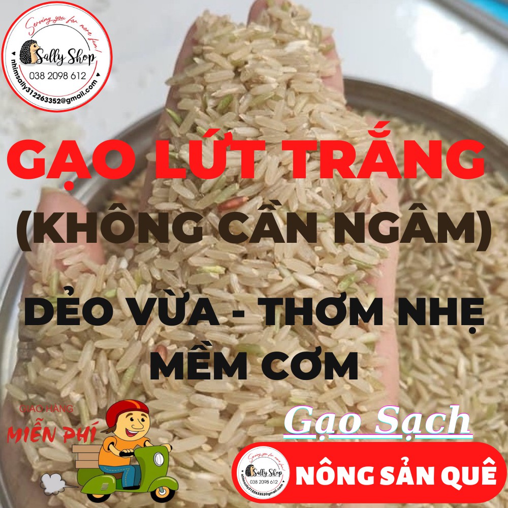 1kg Gạo Lứt Trắng Hữu Cơ Dẻo Thơm, Mềm Cơm (KHÔNG CẦN NGÂM KHI NẤU) - Nông Sản Quê - Gạo ORGANIC Giảm Cân, Thực Dưỡng