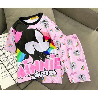 Bộ ngố thun 3D in hình siêu xinh cho bé gái size đại từ 22 đến 40kg - pikakids