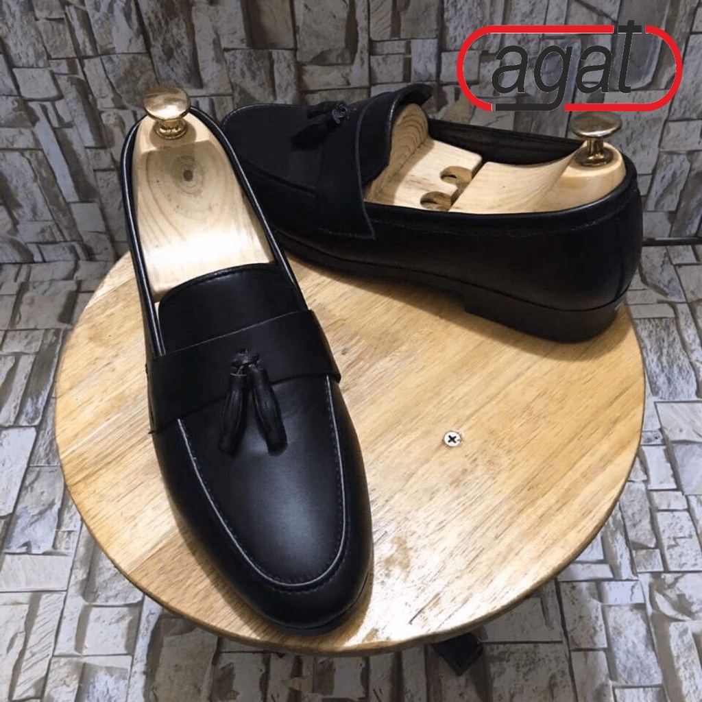 Giầy Nam Đẹp AGAT Dáng Tây Lười Chất Da Đẹp Cao Cấp,Đế Khâu Cực Bền Form Mọi Công Sở Sang Trọng Màu Đen-M573 sp20