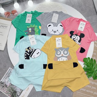 Đồ bộ cộc tay hoạt hình cho bé trai và bé gái chất thun lạnh, quần áo trẻ em cho bé từ sơ sinh đến 20kg