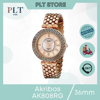 Đồng hồ nữ Akribos AK808RG mặt khảm trai , màu vàng hồng Size 36mm Full Box