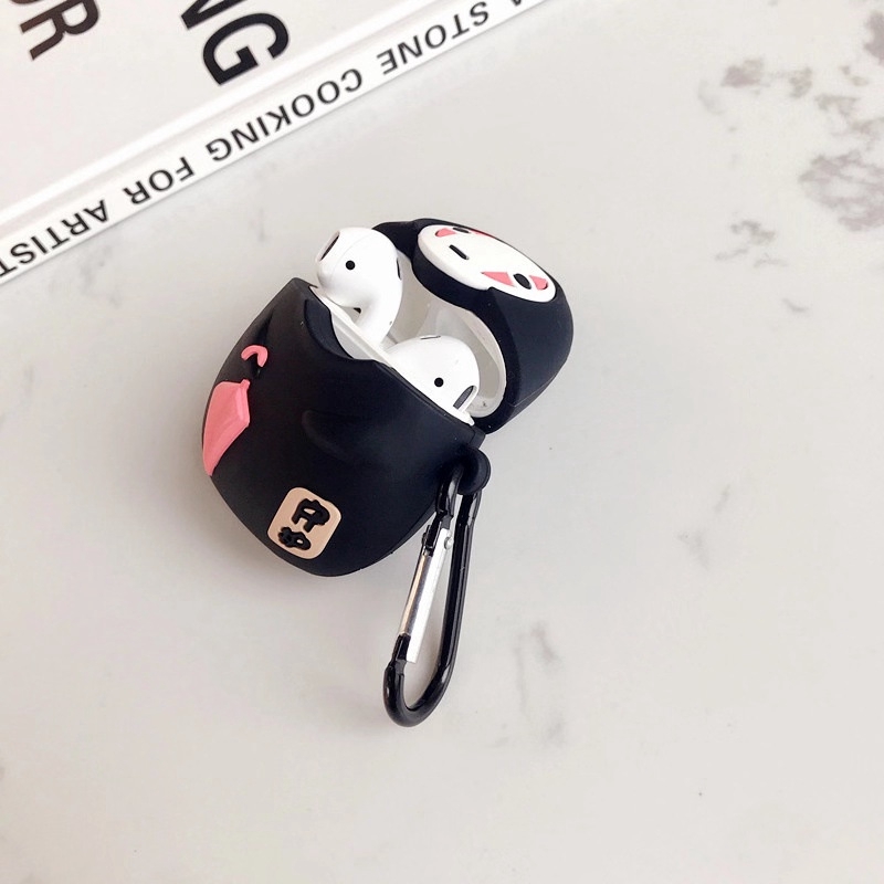 Vỏ cho Airpod 2/1 - Người đàn ông không mặt, Thiết kế Anime Dễ thương Phim hoạt hình 3D Vui nhộn Kawaii cho Airpods 1 Lớp 2 Mềm mại Bao da Thời trang Nhân vật Thú vị Mát mẻ Vỏ Air Pod cho Cô gái Phụ nữ Nam thanh niên Nữ tính