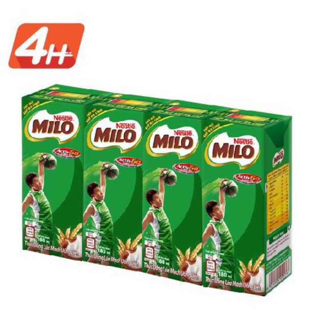 Nửa thùng thức uống lúa mạch uống liền Nestle MiLo có đường 180ml