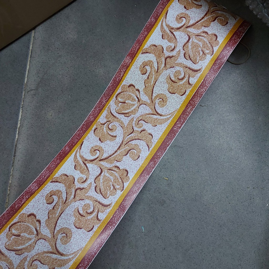 Cuộn 10m len dán viền tường nhánh cây xám cao 10cm