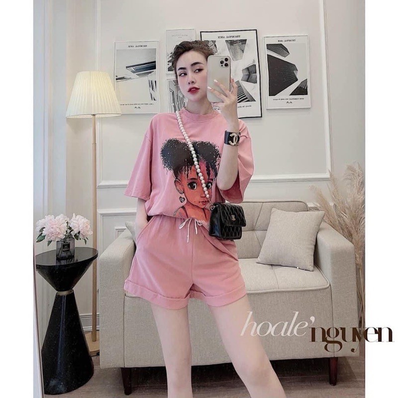 [Mã FAGREEN245 giảm 10% tối đa 30K đơn 99K] Set bộ cotton cô gái tóc xù | BigBuy360 - bigbuy360.vn