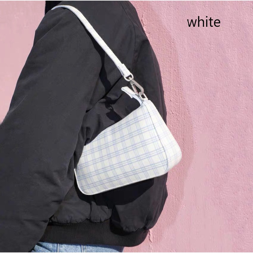 SUXI Túi Đeo Vai Họa Tiết Sọc Ca Rô Thời Trang Hàn Quốc