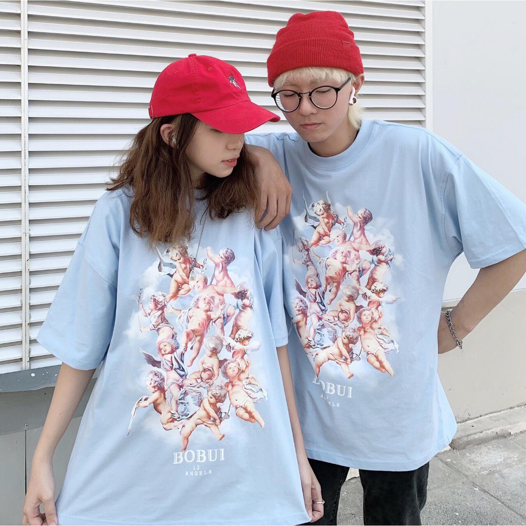 Áo BOBUI 12 Angels Black Red Blue White - Áo thun Bobui Saigon , Tee BOBUI 12 thiên thần Đen Đỏ Xanh Trắng Unisex