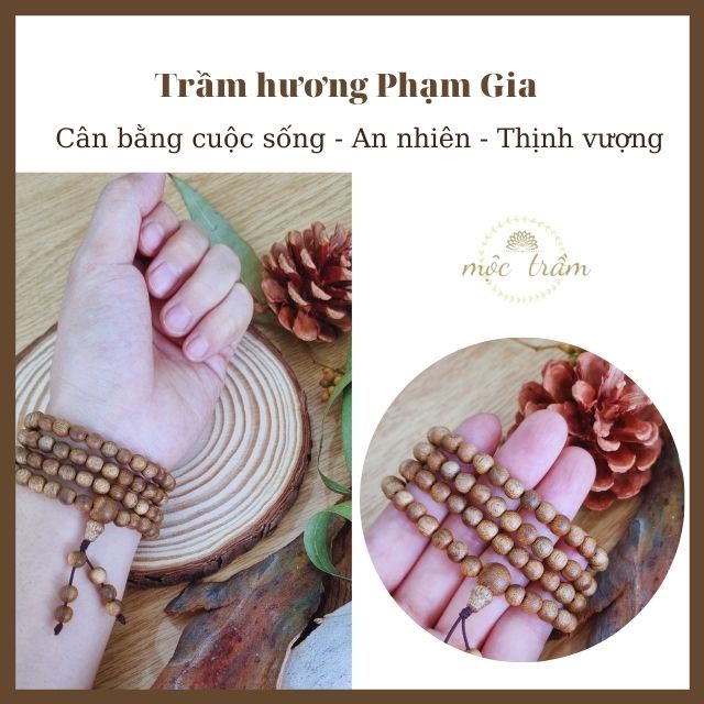 Vòng Tay Trầm Hương Chuỗi Quấn 3 Tự Nhiên-Chuỗi tràng hạt 108 - Vòng Đeo Tay, Trầm Tốc Vườn 5,6,7,8 Ly ,Trang Sức Nam Nữ