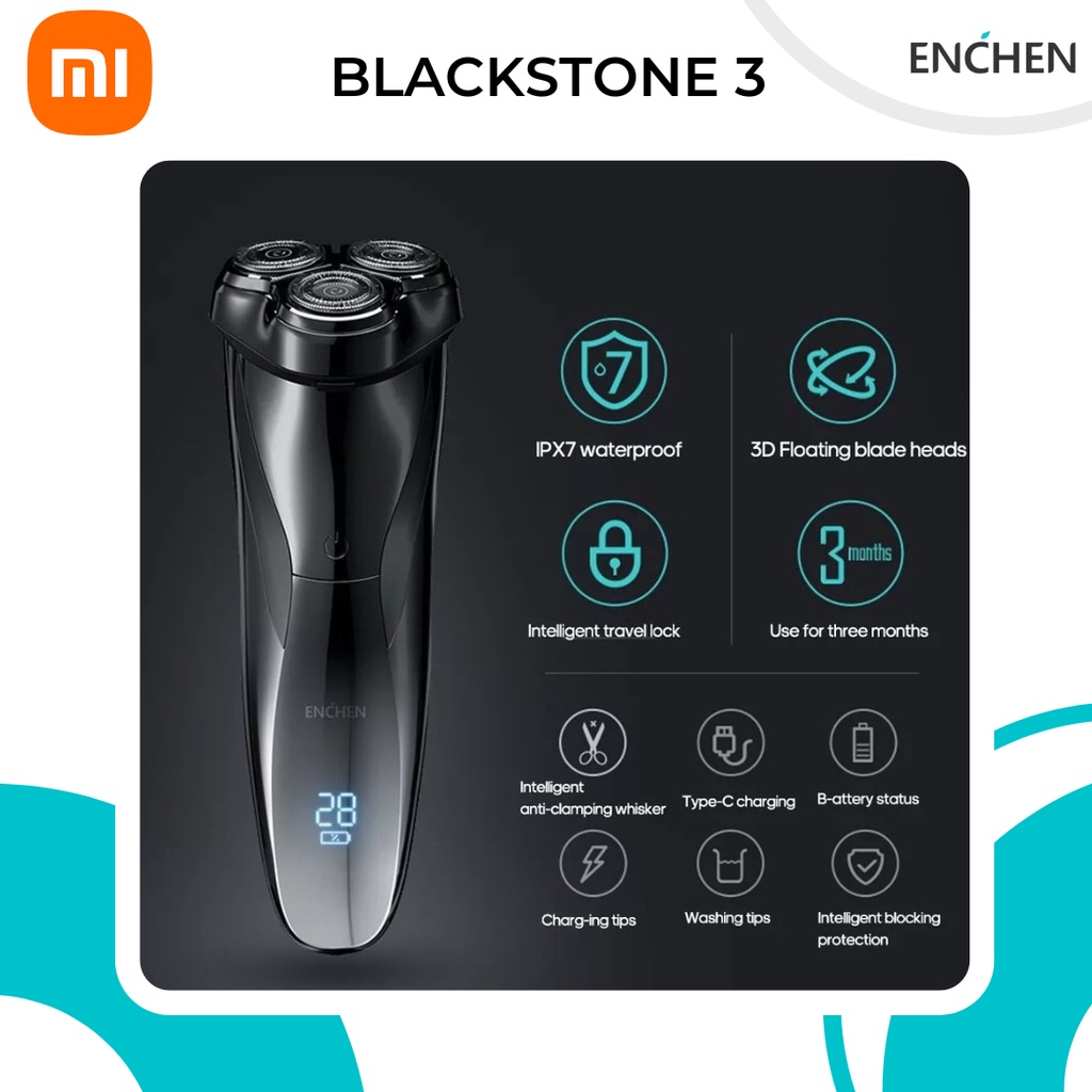 XIAOMI ENCHEN BLACKSTONE 3 PRO mới nhất kháng nước IPX7 sạc 2h dùng pin 3 tháng, máy cạo râu xiaomi chính hãng
