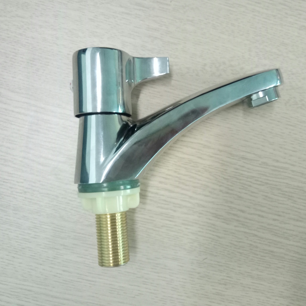 Vòi Lavabo inox mạ sáng bóng sử dụng 1 đường nước lạnh cho bồn rửa mặt (kèm 1 dây cấp nước 2 đầu ốc) - QM.VR062B2
