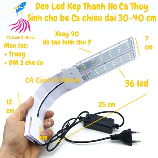 Đèn led chữ y màu trắng đổi màu kẹp thành hồ cá thủy sinh cho bể 30-40 cm y200