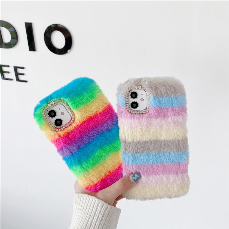 Ốp điện thoại mềm phối lông nhiều màu dễ thương cho Samsung A10 A30 A40 A20 A50 A60 M40 A70 A80 A90 A20E A9S A8 A9 stra A30S A70S