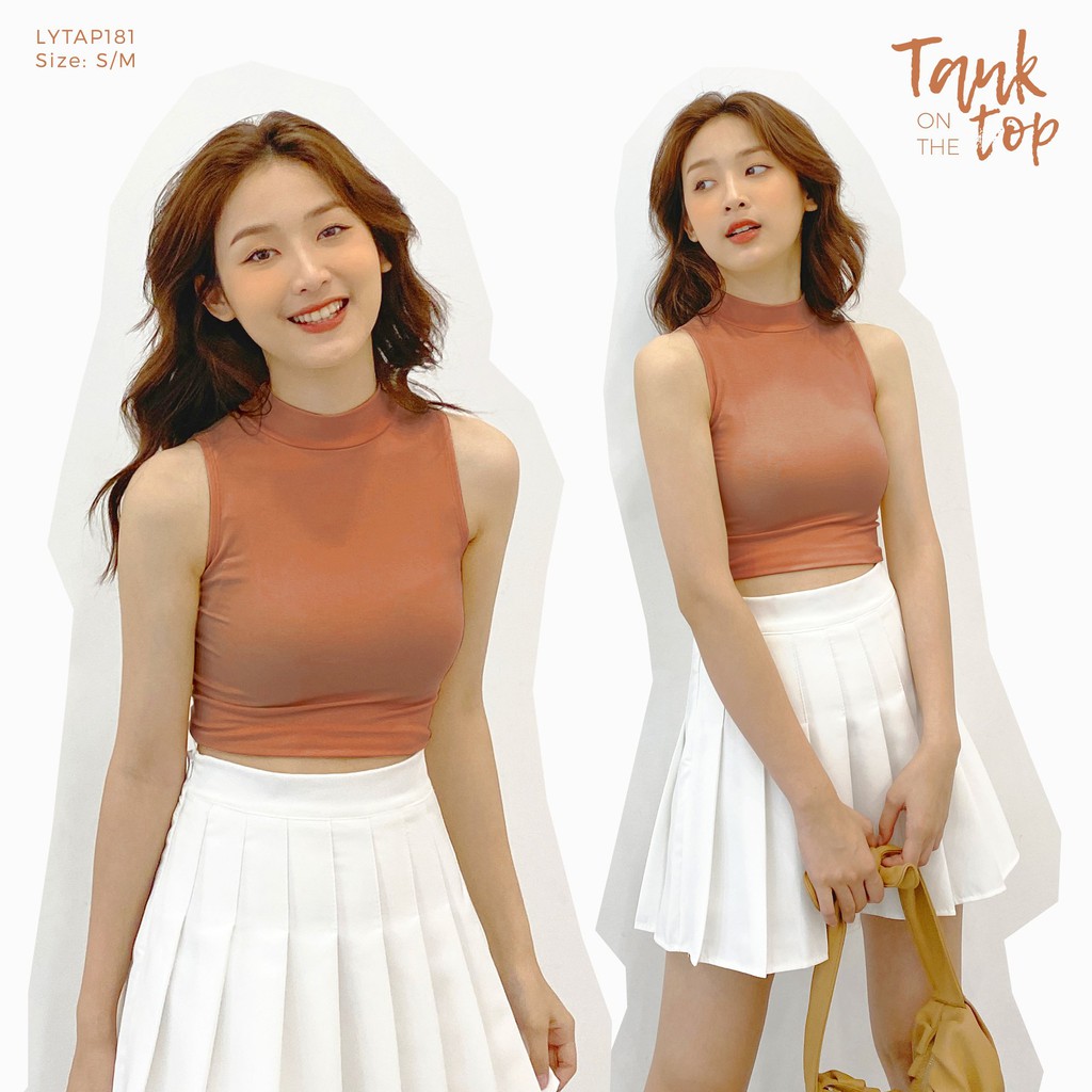 Áo ba lỗ nữ thiết kế by LYRA croptop ôm body trơn ulzzang chất cotton vải co giãn phong cách Hàn Quốc - LYTAP181