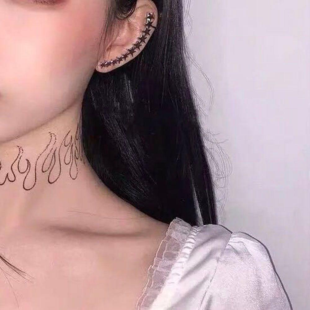 Bông Tai Dạng Kẹp Xinh Xắn Dành Cho Nữ|Khuyên Tai Ngôi Sao Màu Bạc Dáng Dài Thời Trang