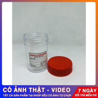 _ lọ đựng mẫu bệnh phẩm lưu mẫu có nắp màu đỏ 50ml lọ đựng phân lọ ly đựng nước tiểu