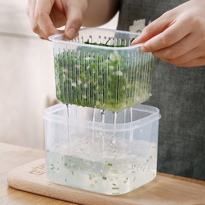 Hộp đựng thực phẩm rau củ quả có nắp đậy kín tiện dụng cho nhà bếp