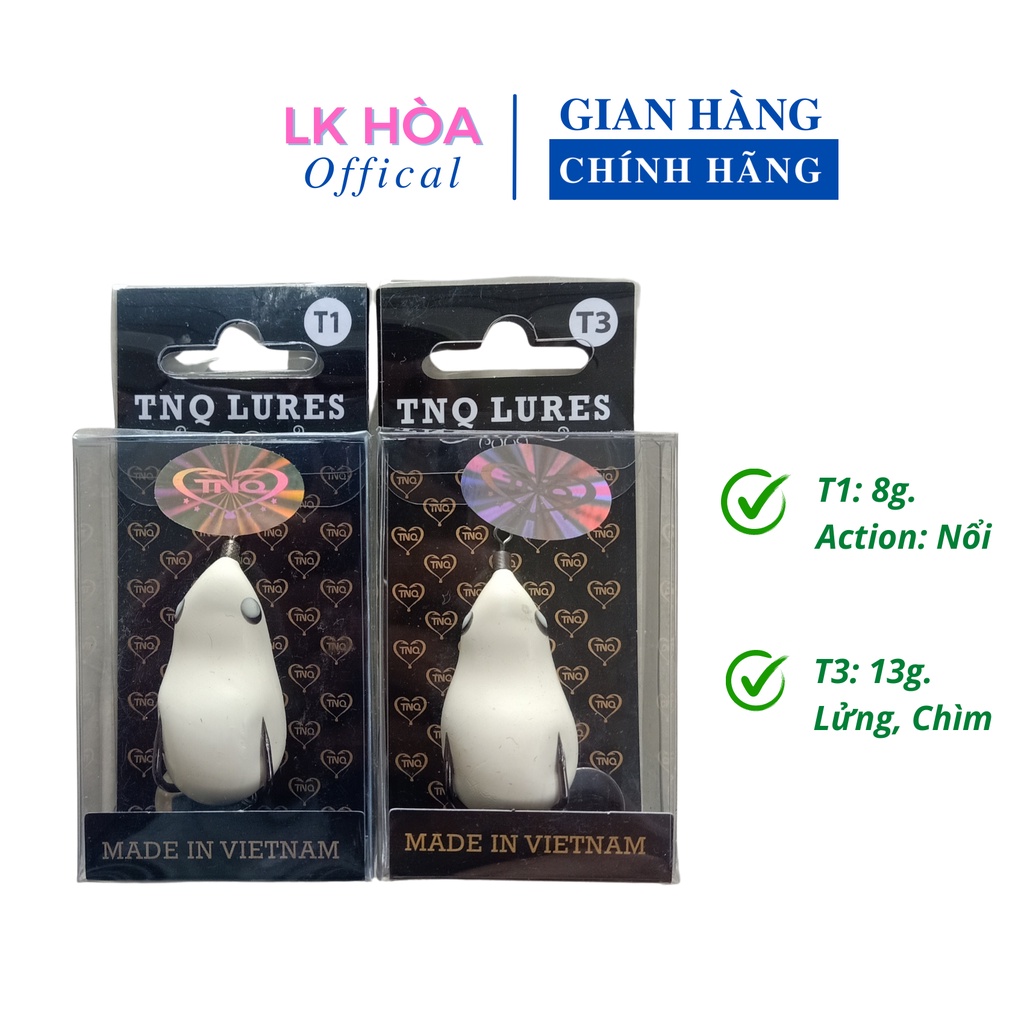 Mồi câu lure nhái hơi TNQ T1 (8g-Nổi) và T3 (13g-Lửng,chìm)