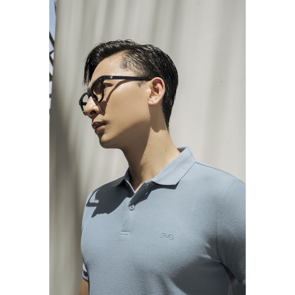 Áo Polo Americus Gosani Logo Bạch Dương Màu Xanh Da Trời - Trắng Trơn và Xanh Lá