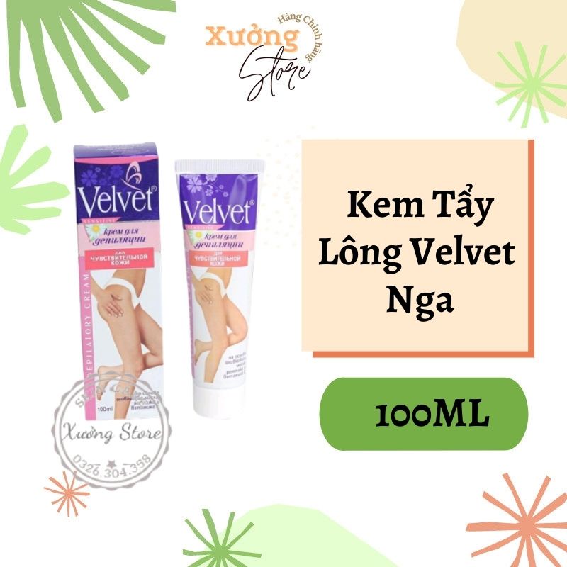 Kem tẩy lông Velvet Nga [CHÍNH HÃNG 100%] sản phẩm đình đám, da trắng dáng xinh mịn màng Tẩy lông hiệu quả