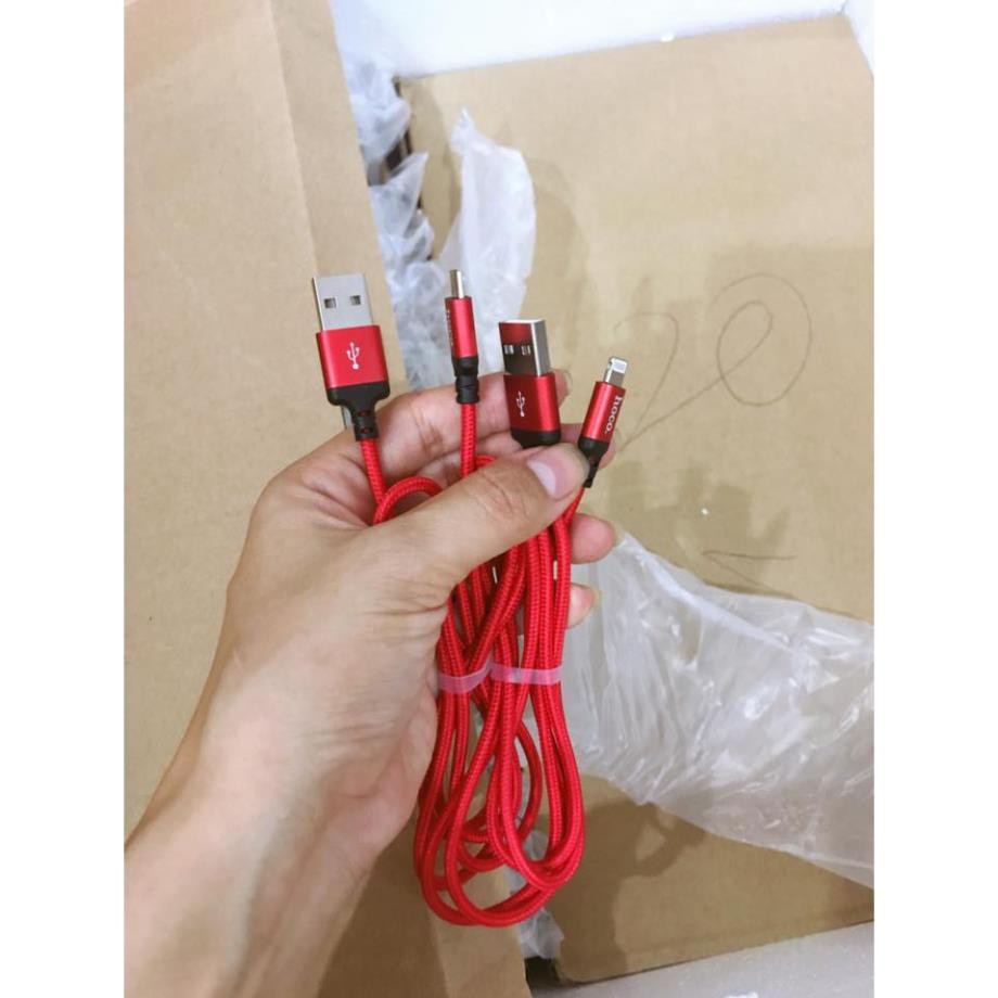 ( HOT) Cáp Sạc Iphone Dây Dù Hoco x14 Lighting Iphone 1M/2M - Hỗ Trợ Sạc Nhanh, Chống Đứt - Bảo Hành Chính Hãng 12T