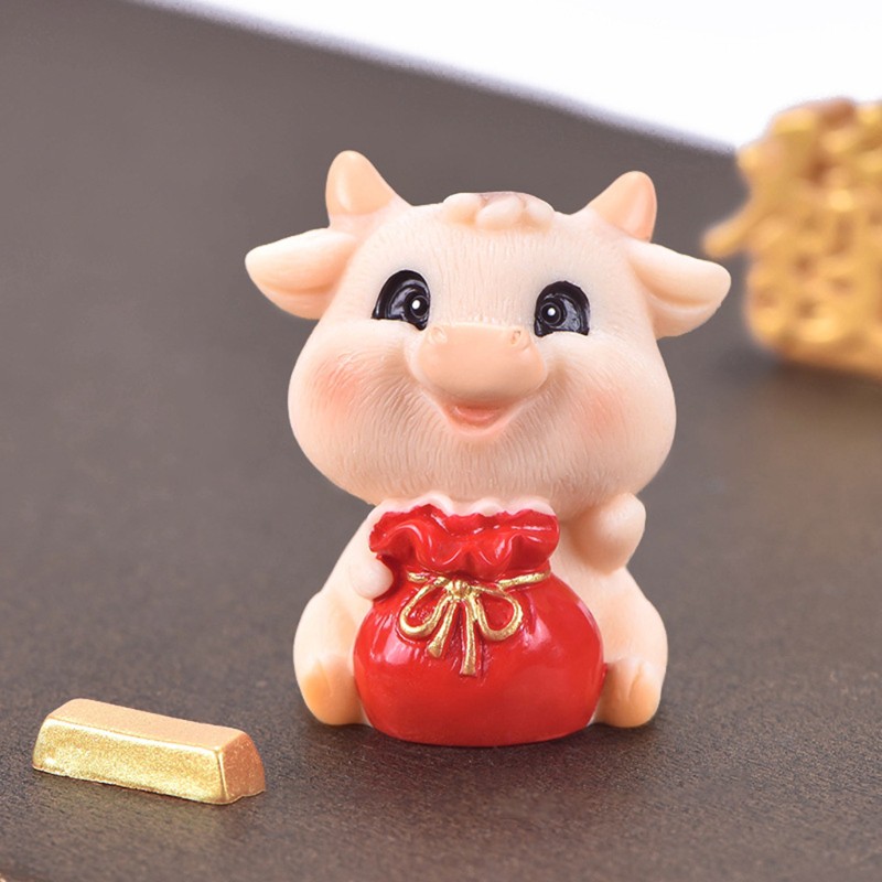 Set 6 Tượng Bò Sữa Bằng Nhựa Dùng Để Trang Trí Tiểu Cảnh