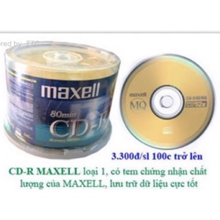 cọc 50 đĩa CD trắng maxcel