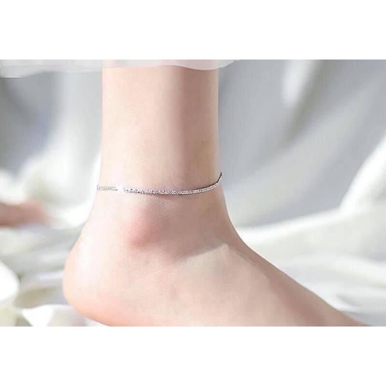Lắc chân xù bạc ta nguyên chất- chính hãng-Trang sức Bạc Kim Hưng
