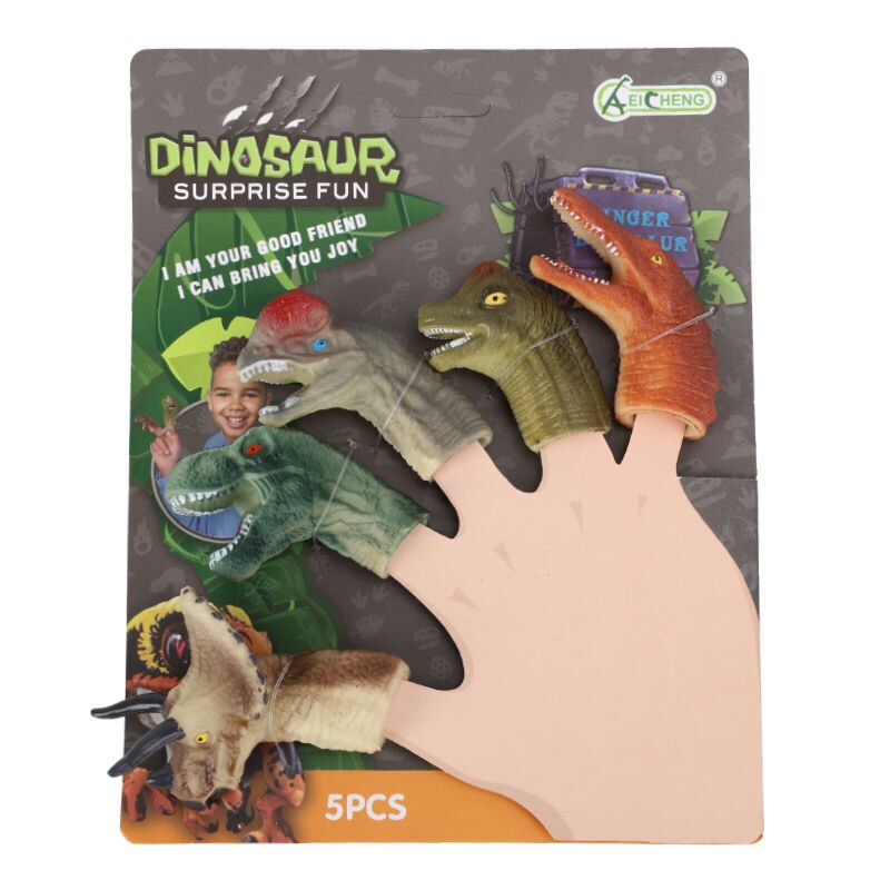 Bộ 5 con rối ngón tay đồ chơi hình khủng long cho trẻ em