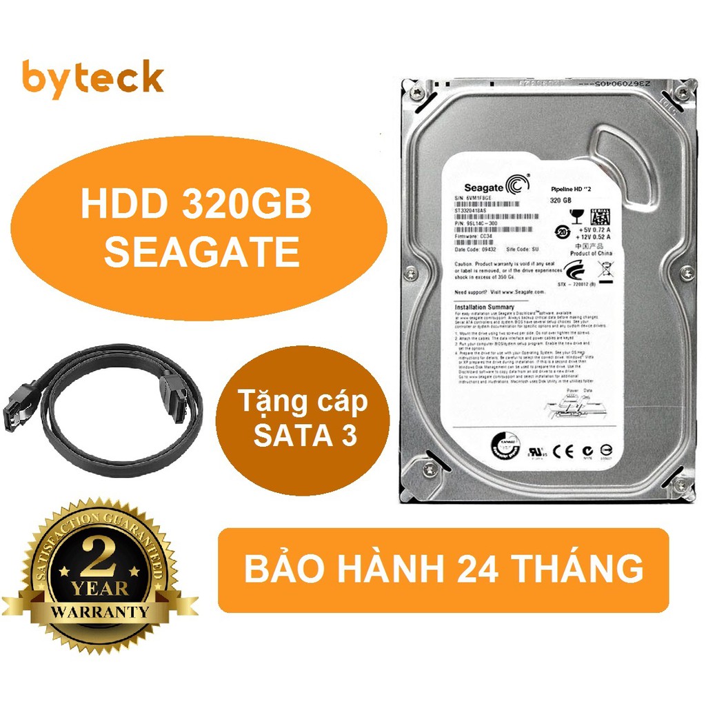 Ổ cứng HDD Seagate 320GB 3.5" - Bảo Hành 24 Tháng