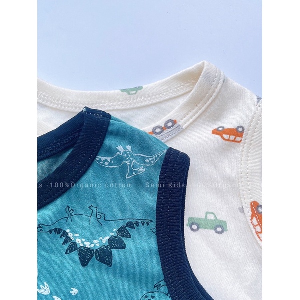 Body sát nách cho bé trai cotton mềm mại 5-18kg