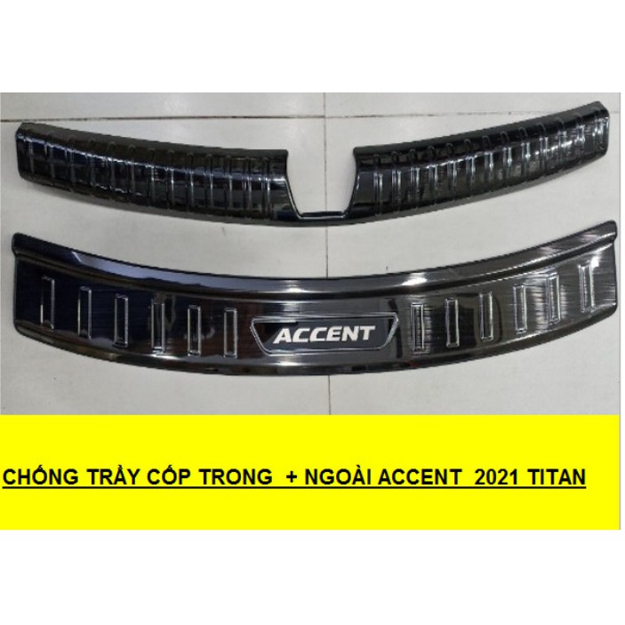 Chống trầy cốp trong, ngoài xe Huyndai Accent 2018-2021, chất liệu Titan cao cấp