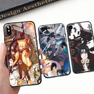 Ốp điện thoại kính cường lực in hình Naruto cho Iphone 6 6s 7 8 Plus X Xr Xs Max 11 Pro Max