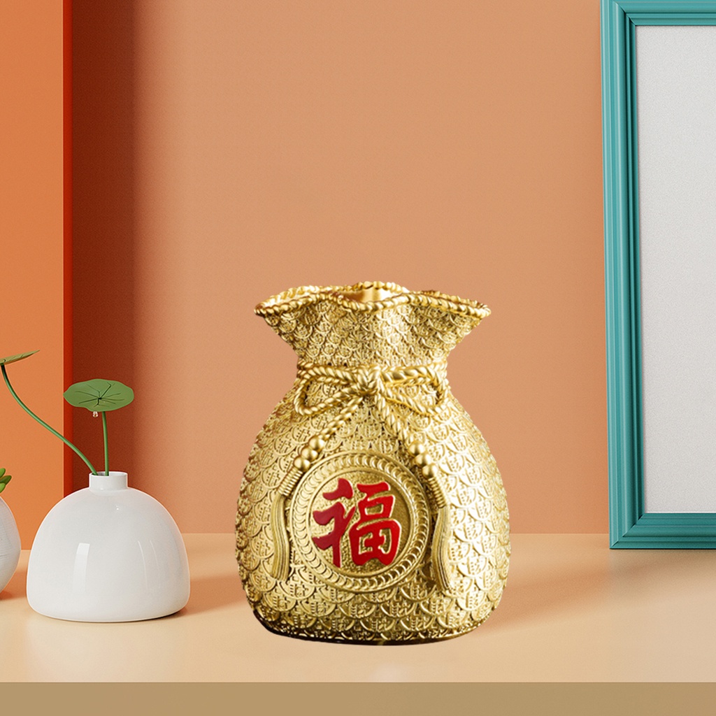 Chậu Hoa Resin Hình Túi Tiền Phong Thủy Dùng Trang Trí Nhà Cửa