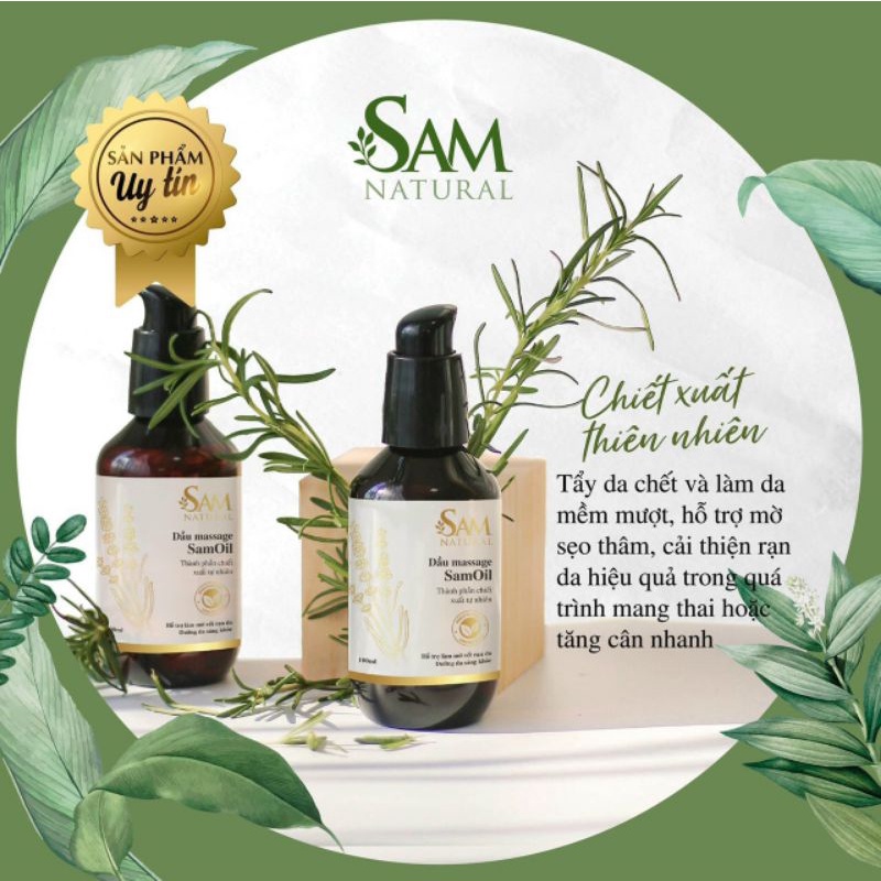 Dầu massage da (chống rạn da) Sam Natural
