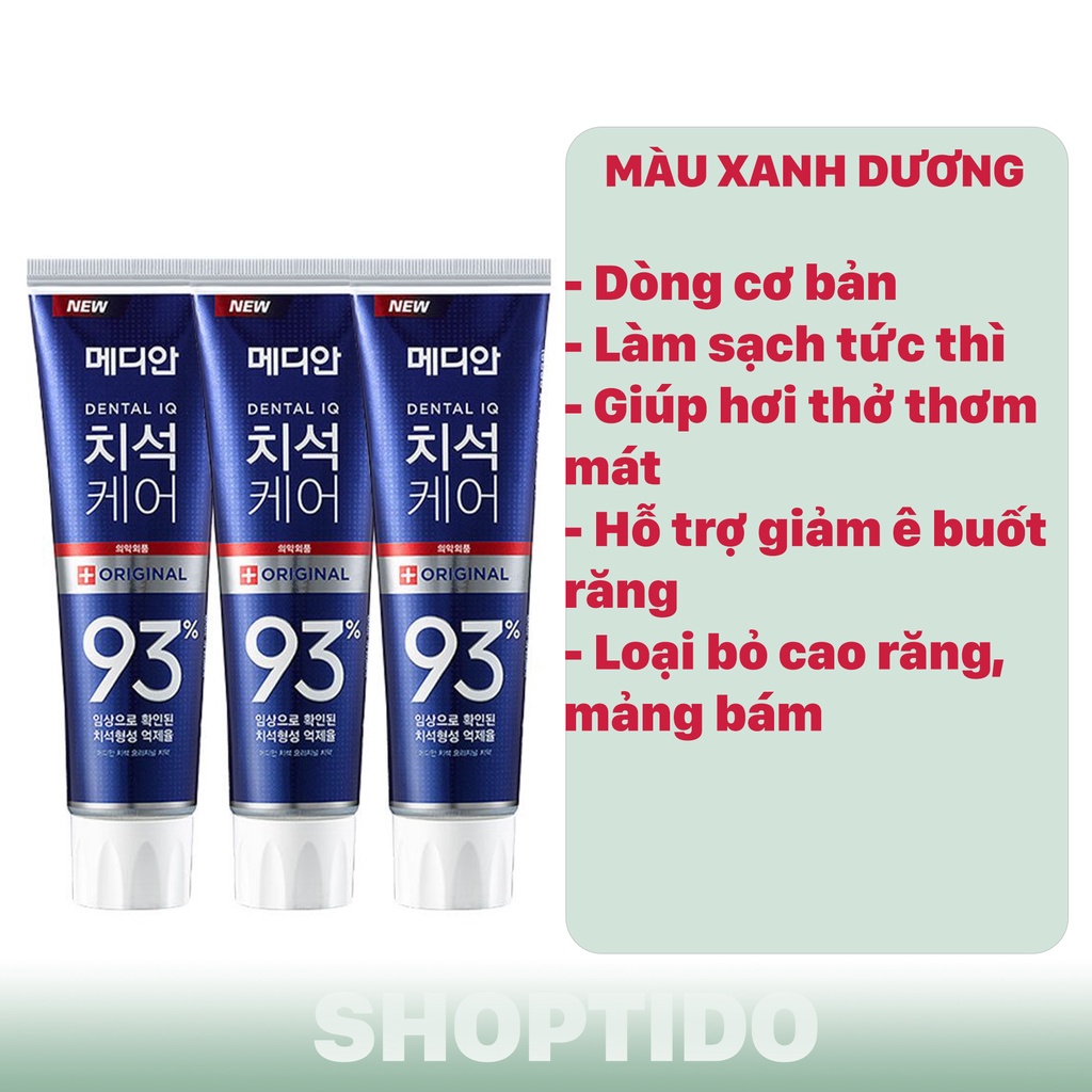 Kem đánh răng Hàn Quốc trắng răng MEDIAN DENTAL IQ 93% 120g Trắng Răng Giảm Ố Loại Bỏ Mùi Hôi KDR1