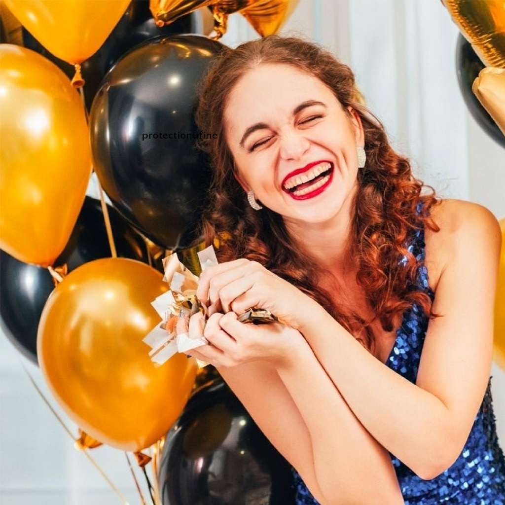 Set 100 Bong Bóng Cao Su 5 Inch Màu Đen Cam