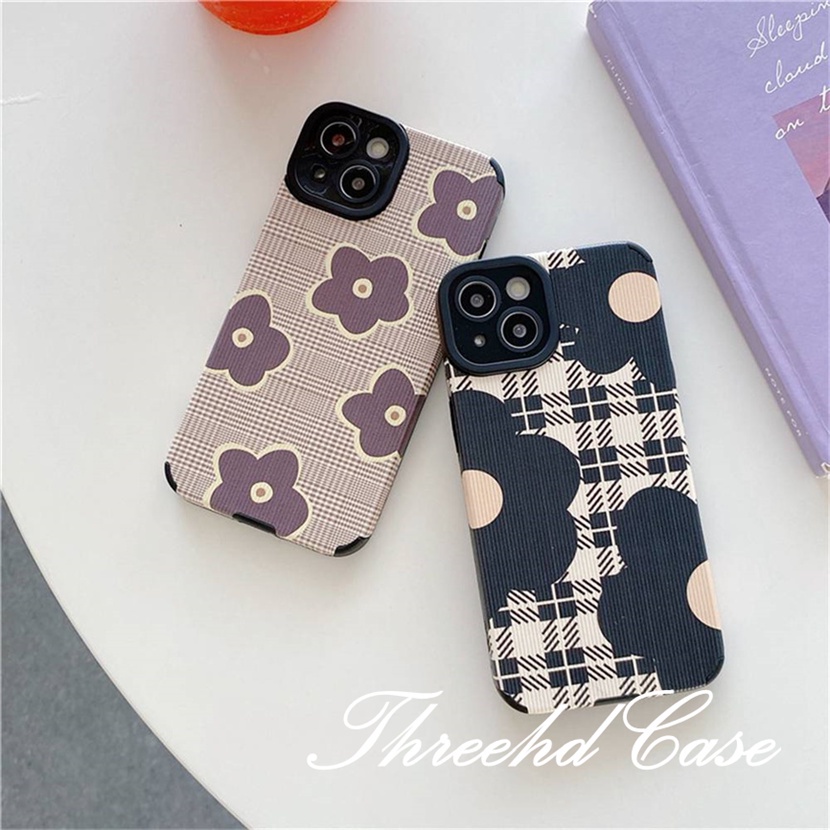 Ốp Điện Thoại Dẻo Họa Tiết Hoa / Kẻ Sọc Thời Trang Chống Rơi Cho iPhone 13 12 11 Pro Max iPhone 7 8 Plus SE 2020 X XR Xs Max