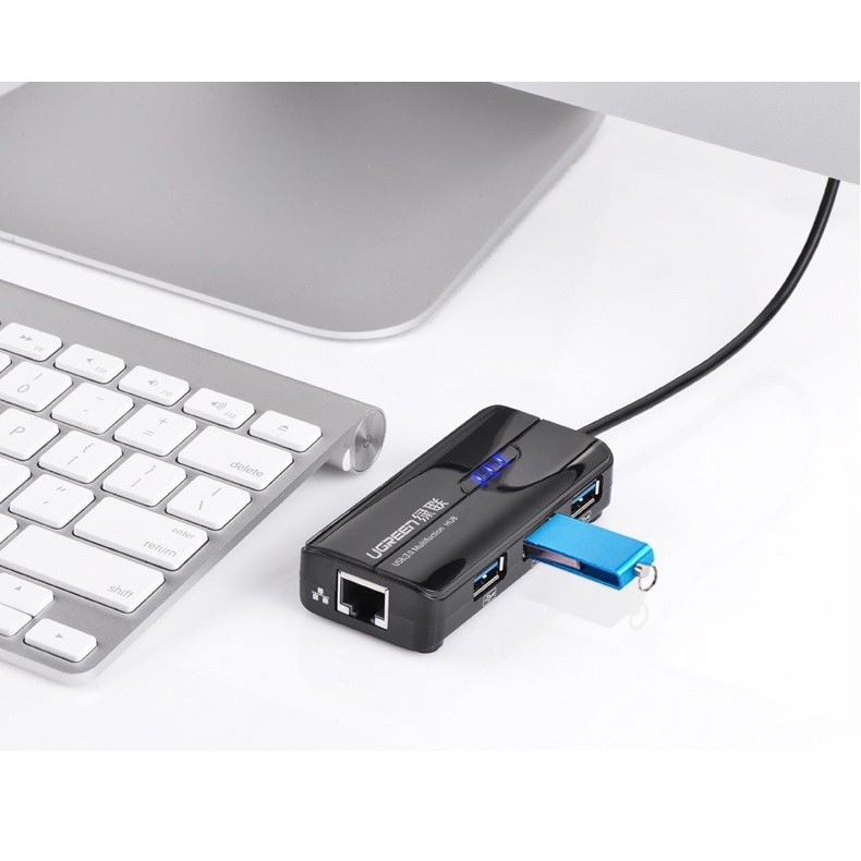 Cáp USB 3.0 to LAN + 3 Cổng USB 3.0 chính hãng Ugreen 20265 - Ugreen 20265