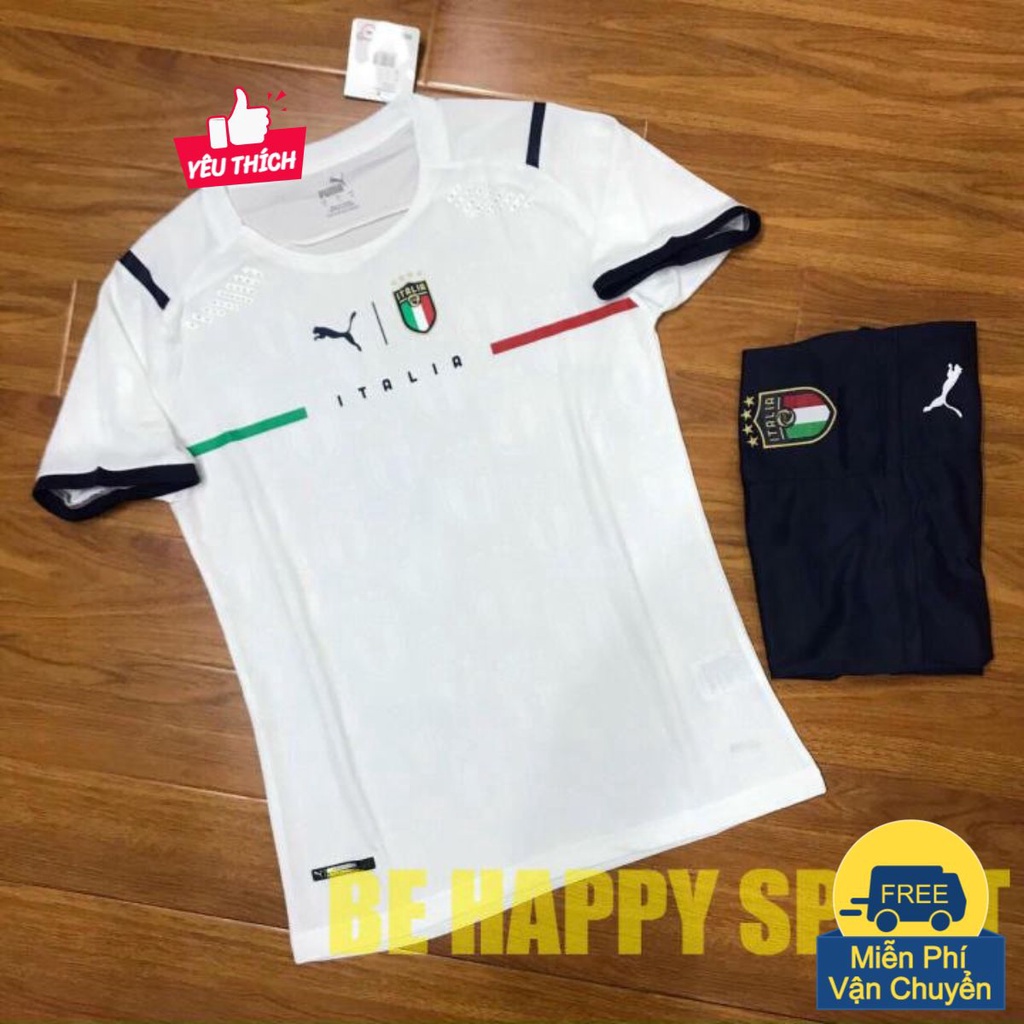 Bộ Quần Áo Đá Bóng Italia Trắng Vải Thái Mới Về Đẹp Nhất Hè 2021 - Quần Áo Thể Thao Nam PP Bởi Be Happy Shop