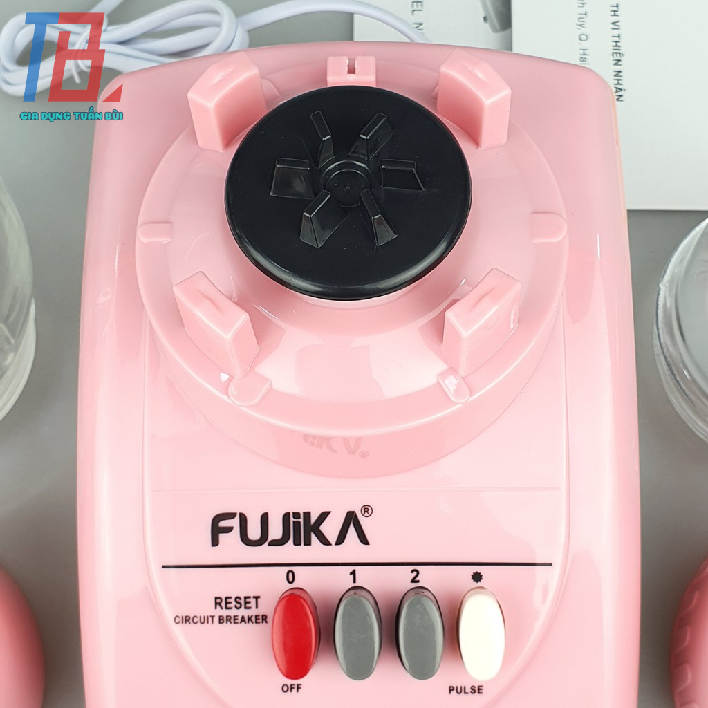 Máy xay sinh tố Fujika FJ-9 dung tích 1.2L và cối xay khô nhỏ 0.3L, công suất 300W, màu ngẫu nhiên - Hàng chính hãng