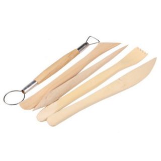 Bộ 5 Cây Tạo Hình Điêu Khắc Đất Sét, Làm Gốm, Cán Gỗ
