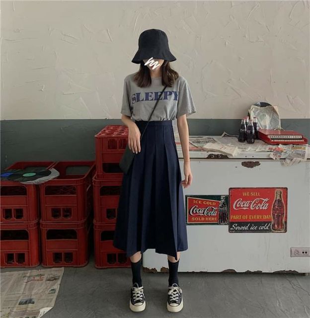 Hàng Sẵn_ Váy xếp li dáng dài cạp cao phong cách Hàn quốc | BigBuy360 - bigbuy360.vn