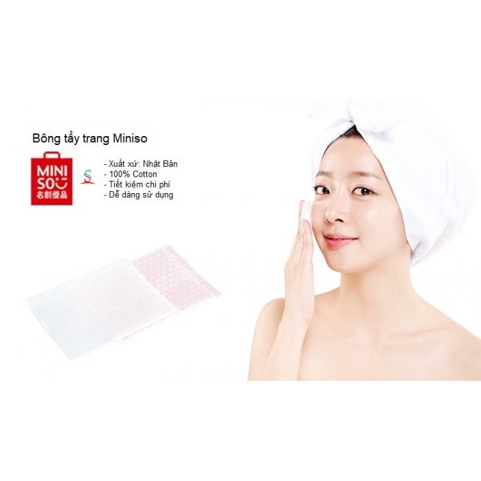 Bông tẩy trang Miniso 1000 miếng - HONGS BEAUTY