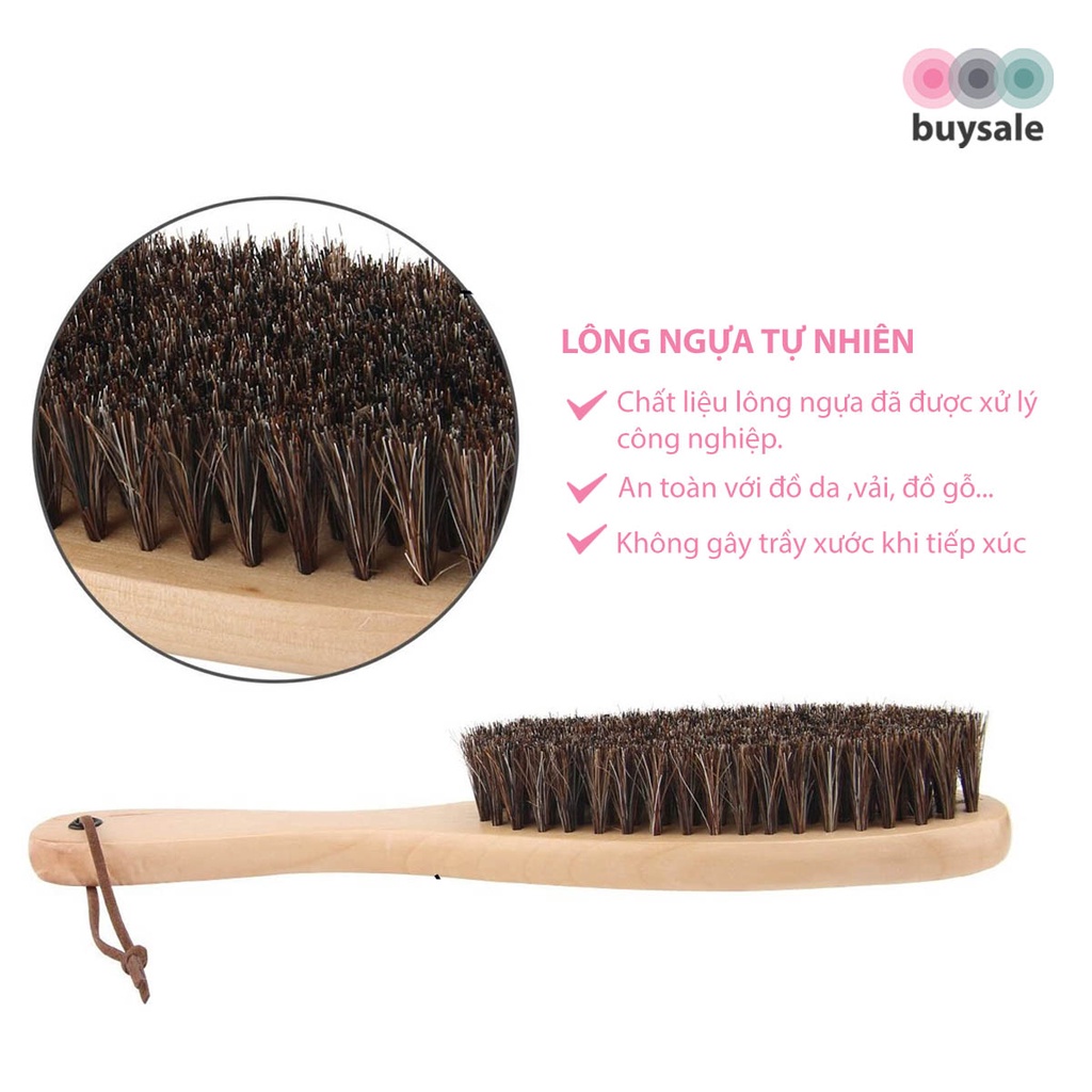 Bàn chải cán dài đa năng lông ngựa giúp phủi bụi tóc dùng trong salon, đánh bóng xi giày hiệu quả - BuySales - BSPK234
